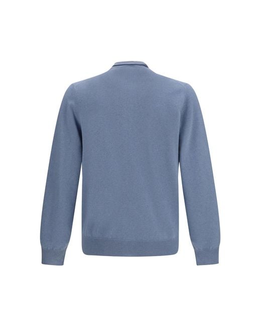 Brunello Cucinelli Blue Pure Cashmere Cardigan for men
