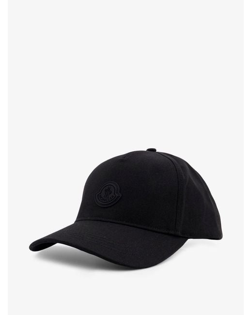 Moncler Black Cotton Hat for men
