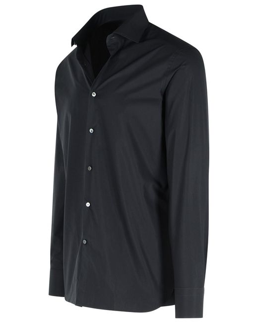 Zegna Blue 'Trofeo' Dark Cotton Shirt for men