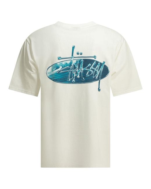Stussy White Cotton T-Shirt for men