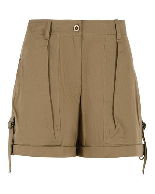 Isabel Marant Natural 'Boniza' 'Kaki' Cotton Shorts