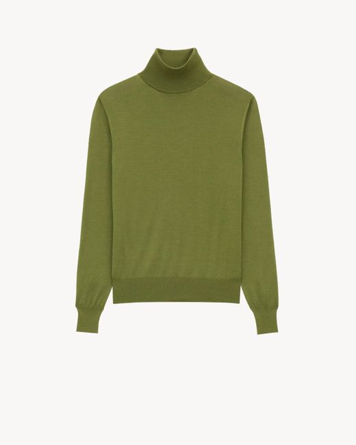 Saint Laurent Green Turtleneck Knitwear