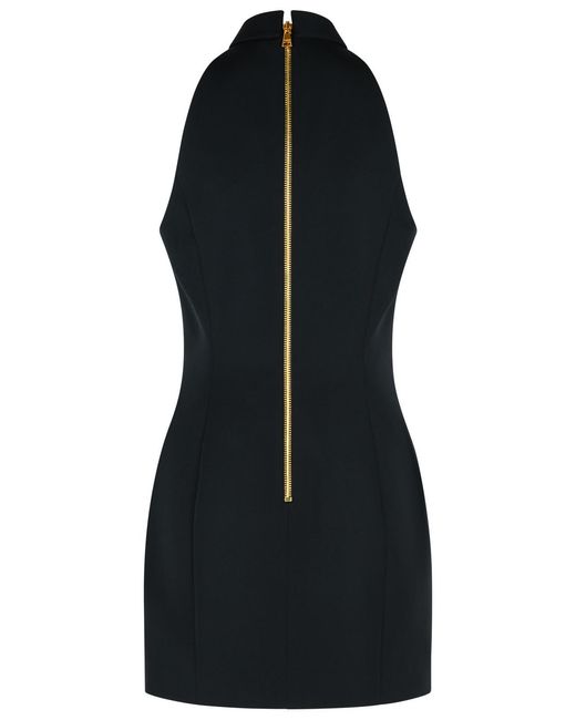 Balmain Blue Virgin Wool Short Dress