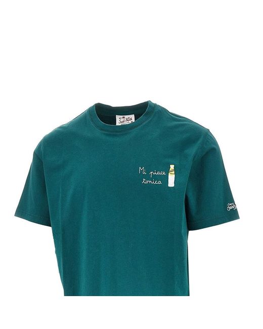 Mc2 Saint Barth Green 'Portofino' T-Shirt With Schweppes Embroidery for men