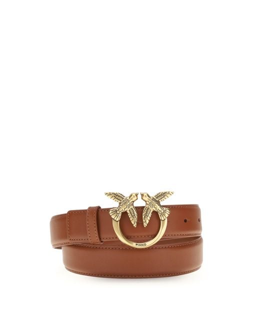 Pinko Brown Belt Love Berry Leather Antique