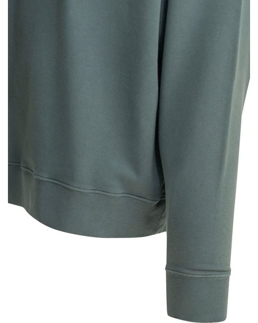 Golden Goose Deluxe Brand Green Crewneck Sweatshirt With Reverse Logo