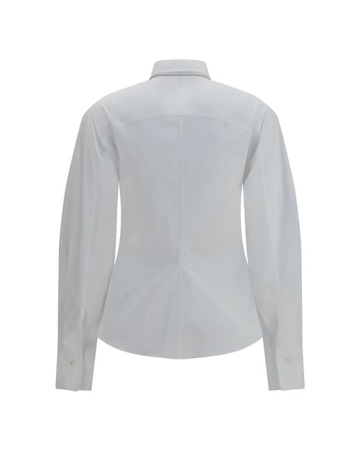 Brunello Cucinelli Gray Cotton Blend Shirt With Tie