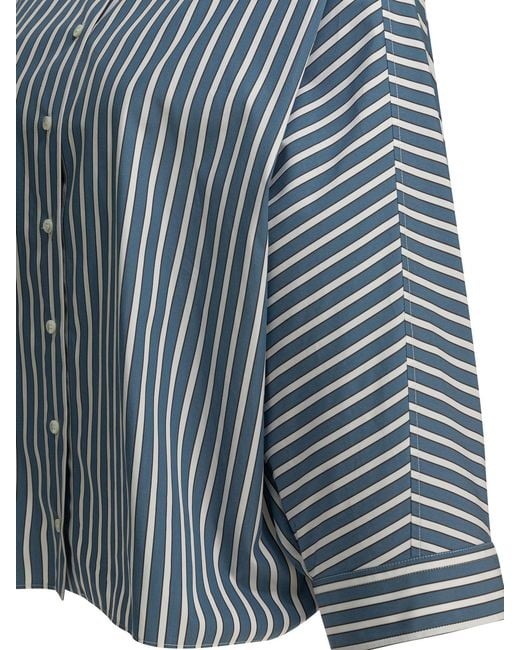 Brunello Cucinelli Blue Monile Striped Shirt