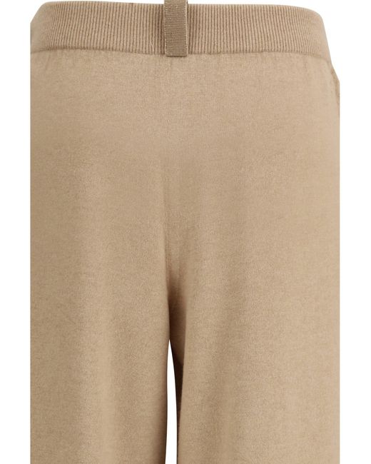 Fabiana Filippi Natural Trousers Jewel Detail