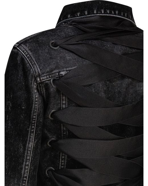 Balenciaga Black Denim Jacket With Laces