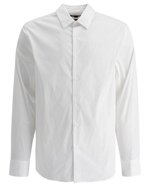 Vince White Cotton Poplin Shirt for men
