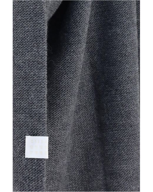 MM6 by Maison Margiela Gray Oversized V-Neck Sweater Melange