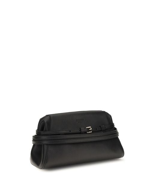 Moschino Black Belt-Detail Clutch