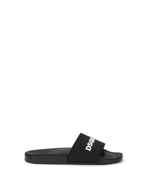 Men's Black Logo Slippers