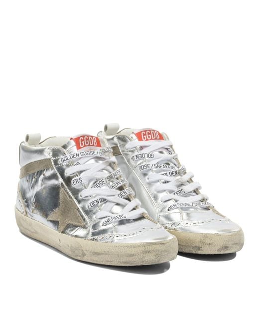 Golden Goose Deluxe Brand White "Mid Star" Sneakers