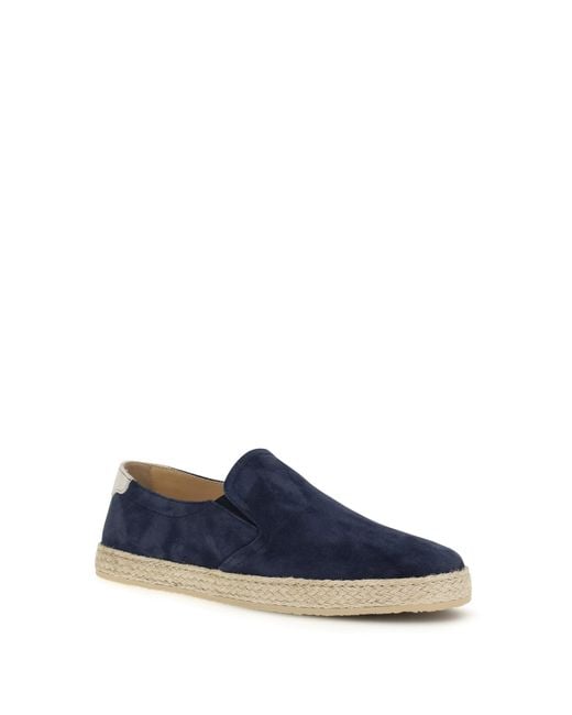 Brunello Cucinelli Blue Suede Sneakers for men