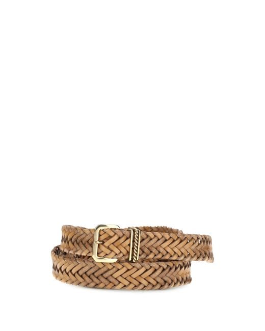 Etro Multicolor Braided Leather Belt