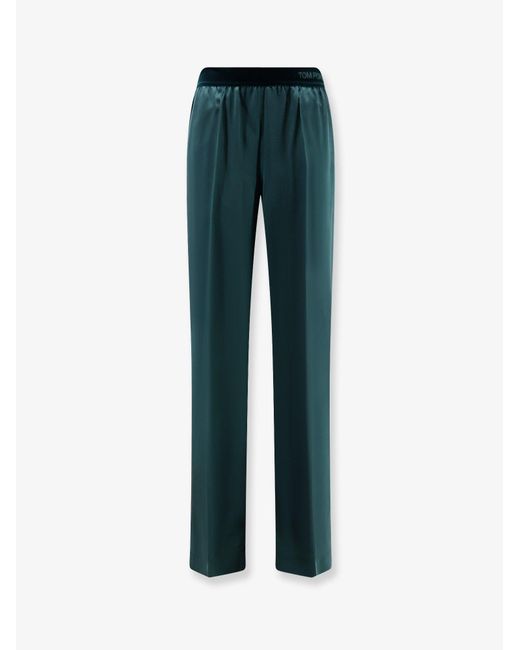 Tom Ford Blue Satin Trousers