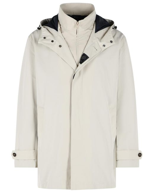 Fay White 'Morning' Microfaille Parka for men
