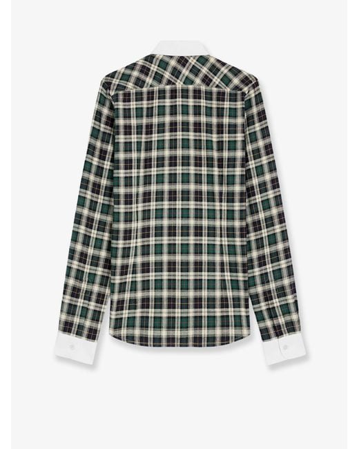 Céline Green Tartna Cotton Shirt