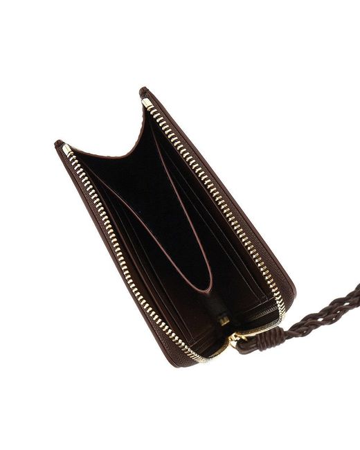 Jil Sander Brown Tangle Leather Zippered Cardholder