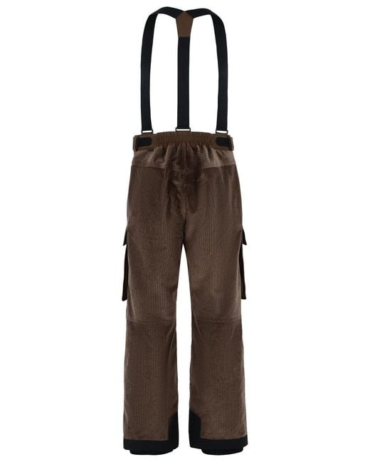 Moncler Brown Corduroy Padded Ski Overalls for men
