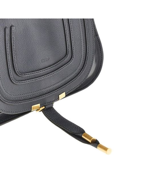 Chloé Black Grained Leather Small 'Marcie' Bag
