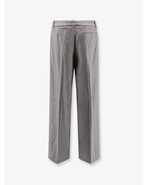 Boss Gray Melange Wool Blend Trousers