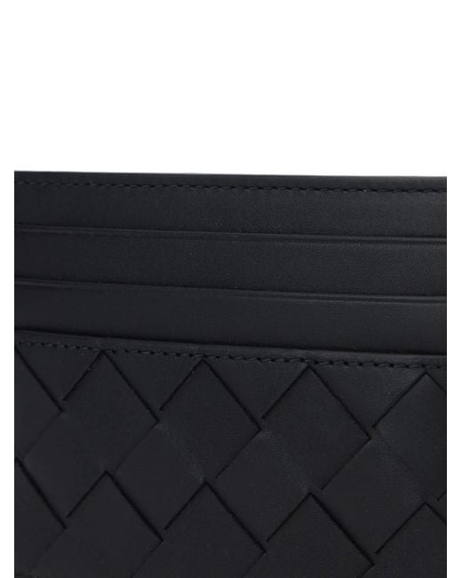 Bottega Veneta Black Intrecciato Leather Cardholder for men