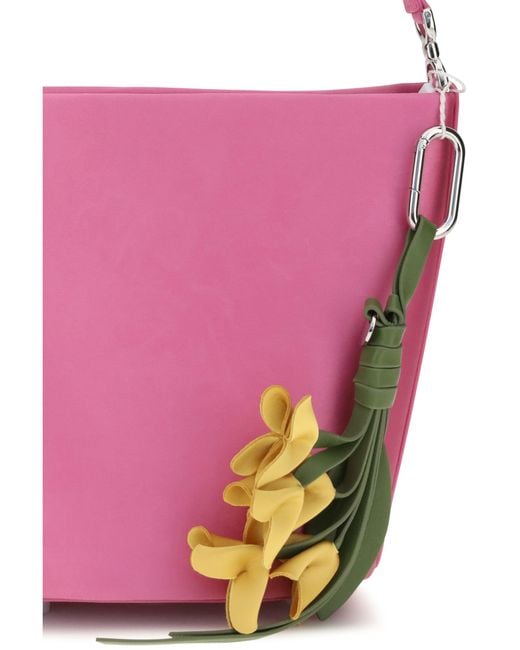 Self-Portrait Pink Bucket Bag Satin