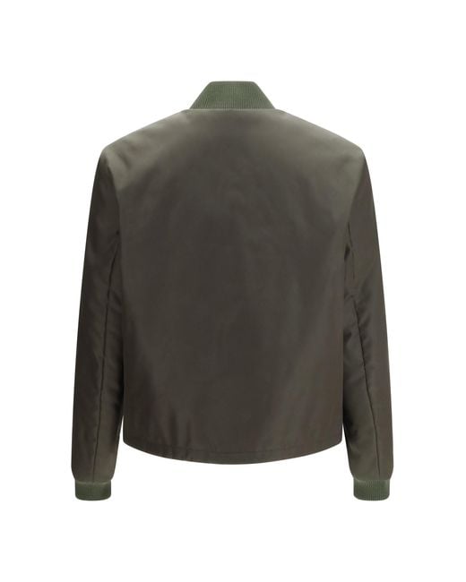 Prada Gray Nylon Bomber Jacket for men