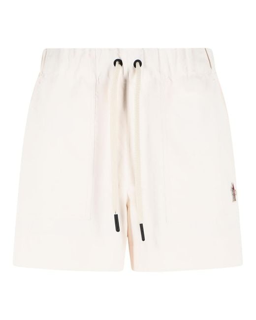 Moncler White Technical 'Froissã' Shorts Ivory