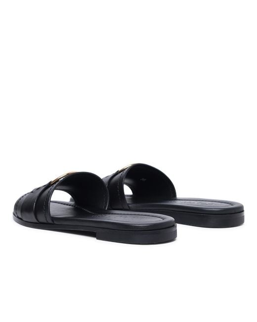Moncler Blue 'Bell' Leather Slippers