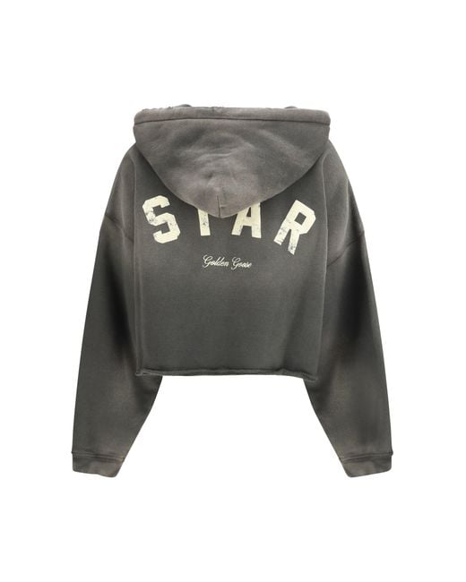 Golden Goose Deluxe Brand Gray Cropped Hoodie