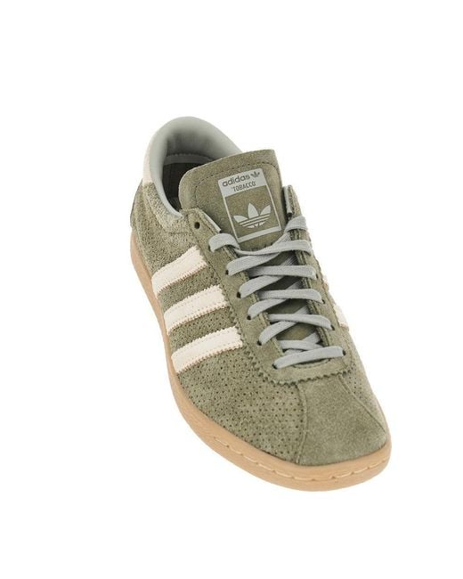 Adidas Originals Green Suede Leather 'Tobacco' Sneakers for men