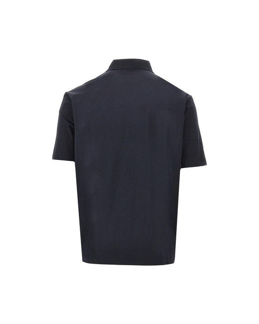 Emporio Armani Blue Cotton Jersey Polo Shirt for men