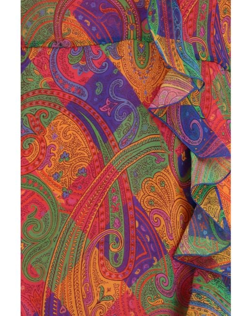 Etro Multicolor Long Silk Dress