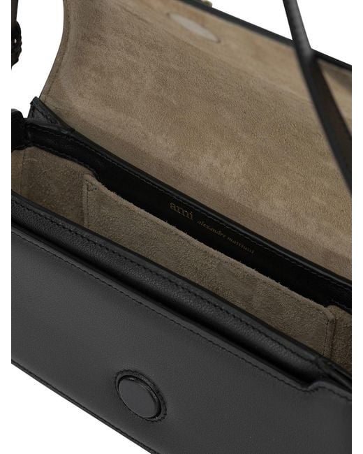 AMI Black "Paris Paris" Small Shoulder Bag