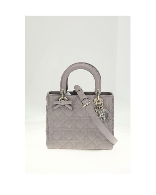 Dior Gray Tote Lambskin Trianon