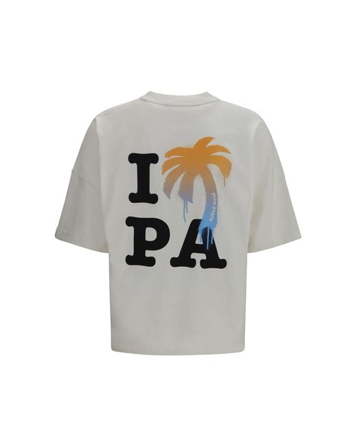 Palm Angels Gray I Love Pa Over T-Shirt for men