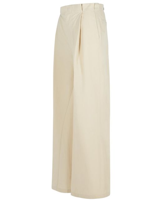 Maison Margiela Natural Over Ivory Cotton Blend Pants