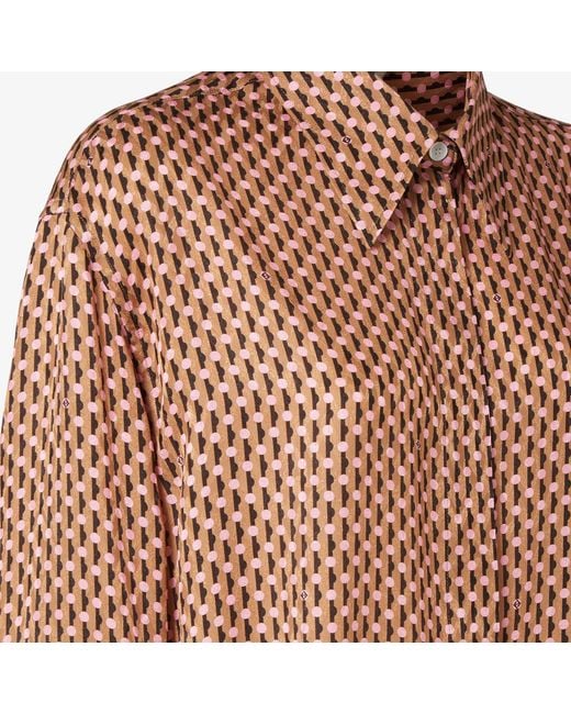 Fendi Brown Dots" Silk Shirt