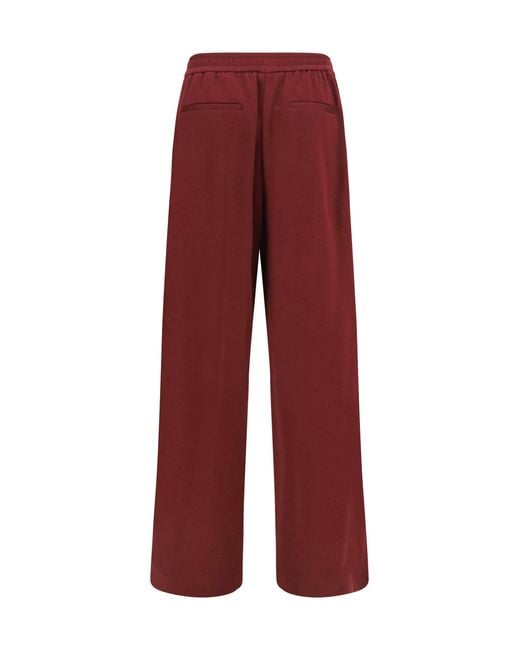 Brunello Cucinelli Red Track Pants Cotton-Silk