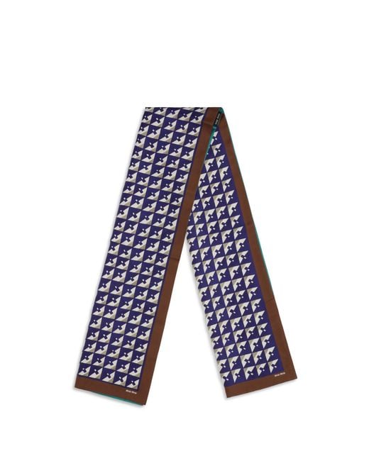 Miu Miu Blue Geometric Print Scarf
