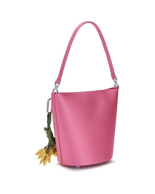 Self-Portrait Pink Bucket Bag Satin