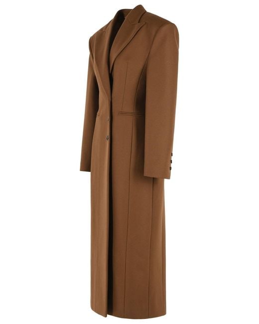 ANDAMANE Brown 'Ottavia' Virgin Wool Blend Coat