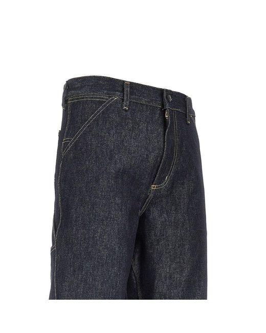 Carhartt Blue 'Single Knee' Denim Pants for men
