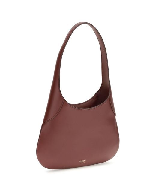 Khaite Brown Hobo Shoulder Bag Joan Calfskin