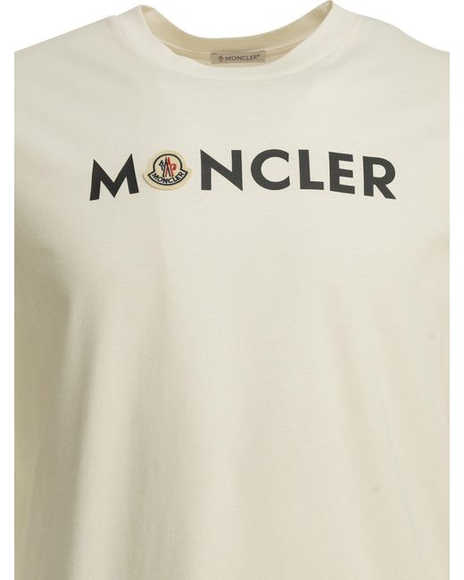 Moncler White Crewneck T-Shirt for men