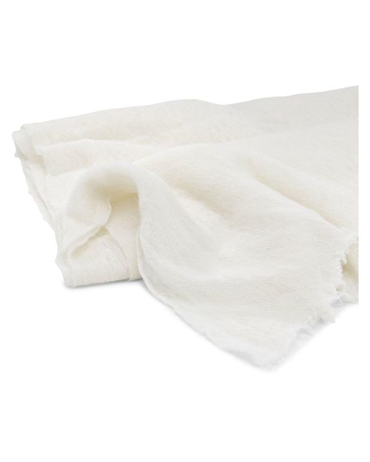 Fedeli White Cashmere Scarf